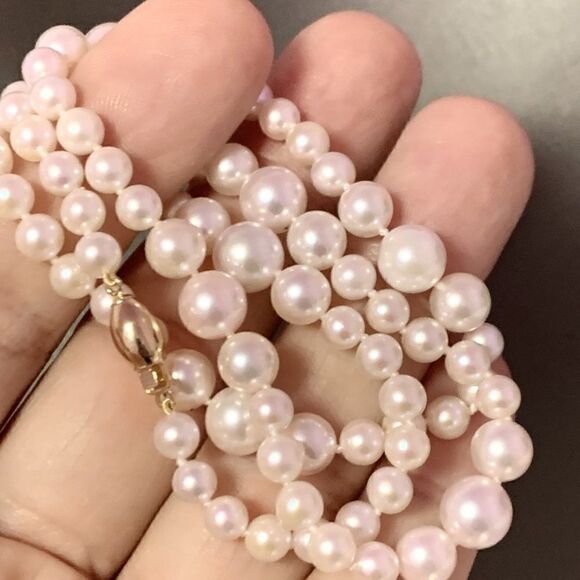 Akoya Pearl Necklace 14k Yellow Gold 19.5" 8.5 mm Certified $3,950 114446 - Picture 4 of 11